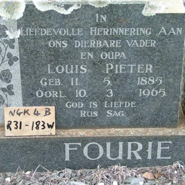 FOURIE Louis Pieter 1885-1965