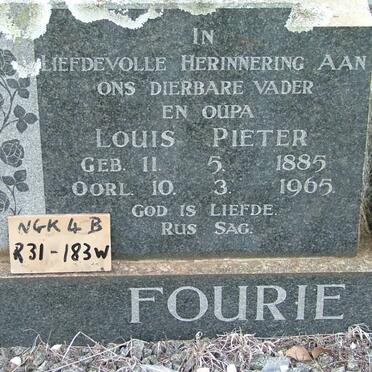 FOURIE Louis Pieter 1885-1965