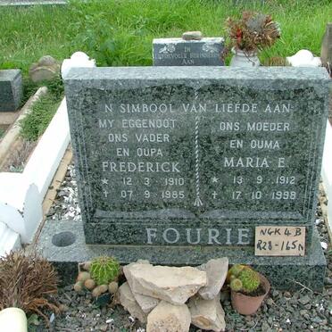 FOURIE Frederick 1910-1985 &amp; Maria E. 1912-1998