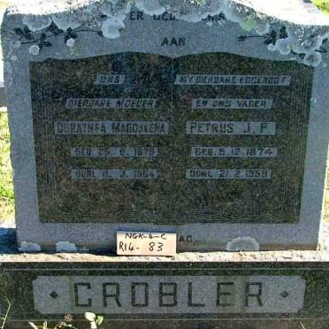 GROBLER Petrus J.F. 1874-1959 &amp; Dorathea Magdalena 1875-1964
