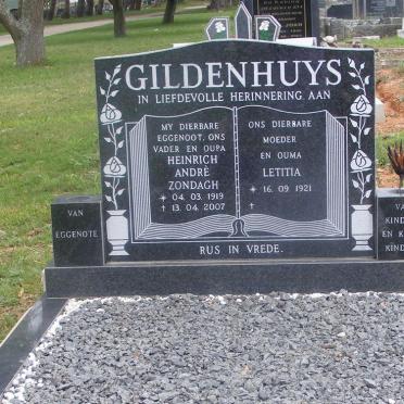 GILDENHUYS Heinrich André Zondagh 1919-2007 &amp; Letitia 1921-