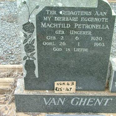 GHENT Machtild Petronella, van nee UNGERER 1920-1963