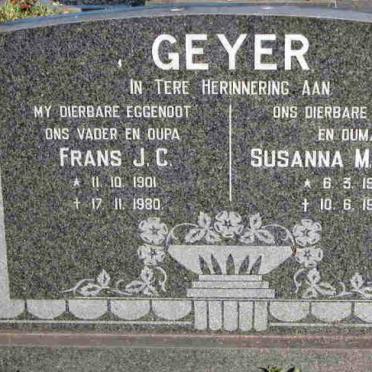 GEYER Frans J.C. 1901-1980 &amp; Susanna M. 1900-1984