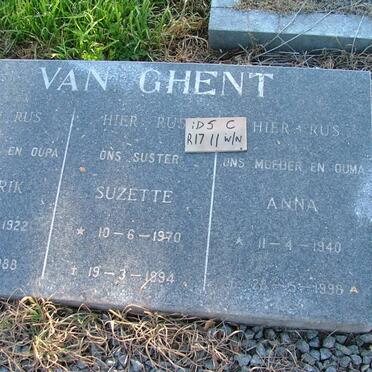 GHENT Hendrik, van 1922-1988 &amp; Anna 1940-1998 :: VAN GHENT Suzette 1970-1994