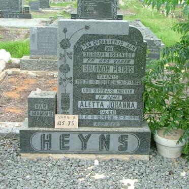 HEYNS Solomon Petrus 1894-1962 &amp; Aletta Johanna 1901-1999