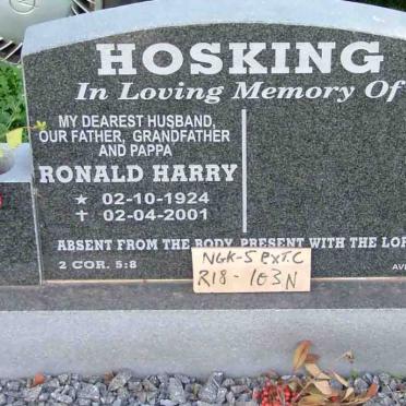 HOSKING Ronald Harry 1924-2001