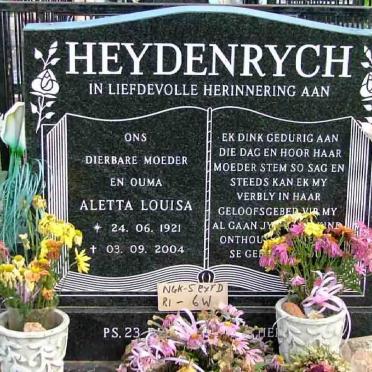 HEYDENRYCH Aletta Louisa 1921-2004