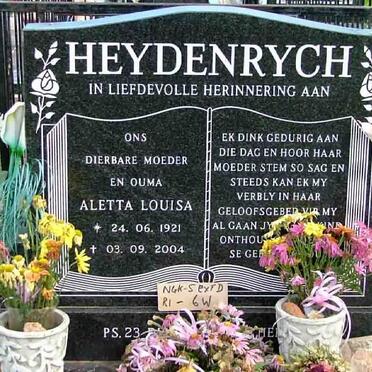 HEYDENRYCH Aletta Louisa 1921-2004