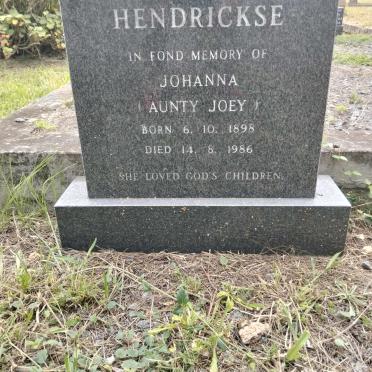 HENDRICKSE Johanna 1898-1986