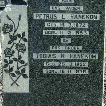 HANEKOM Petrus L. 1872-1953 :: HANEKOM Tobias N. 1899-1976
