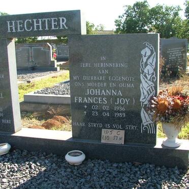 HECHTER Johanna Frances 1936-1989