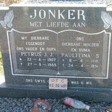 JONKER Petrus J.J. 1907-1989 &amp; Paulitina S. 1910-1991