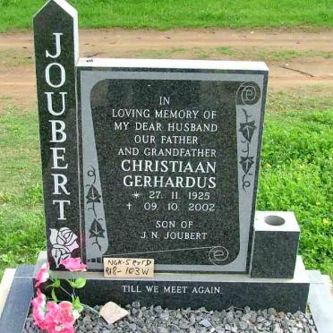 JOUBERT Christiaan Gerhardus 1925-2002
