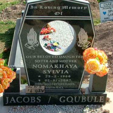 JACOBS Nomakhaya Sylvia nee GQUBULE 1966-2007