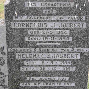JOUBERT Cornelius J. 1884-1950 &amp; Helena C.S. 1893-1964