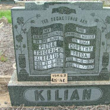 KILIAN Pieter Frederick Albertus 1908-1962 &amp; Dorothy Freda 1917-1987