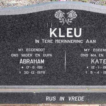 KLEU Abraham 1911-1978 &amp; Kate 1906-1994