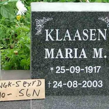 KLAASEN Maria M. 1917-2003