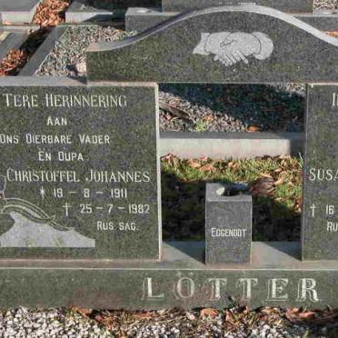 LÖTTER Christoffel Johannes 1911-1982 &amp; Susanna Magrietha 1921-1980