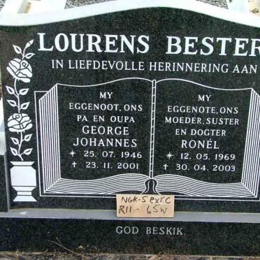 LOURENS George Johannes 1946-2001 &amp; Ronél BESTER 1969-2003