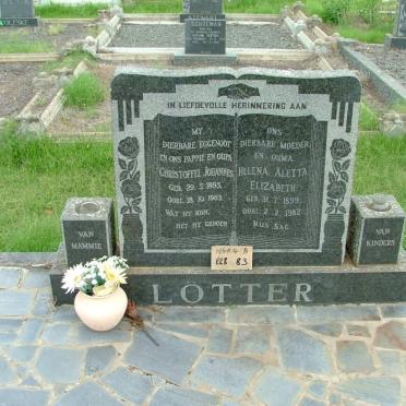 LÖTTER Christoffel Johannes 1895-1963 &amp; Helena Aletta Elizabeth 1899-1982