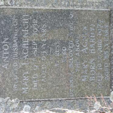 LACHENICHT Anton -1952 &amp; Mary Agnes HARDY -1971