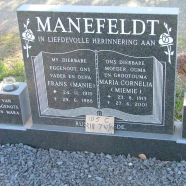 MANEFELDT Frans 1915-1988 &amp; Maria Cornelia 1913-2001