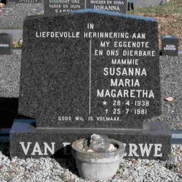 MERWE Susanna Maria Magaretha, van der 1938-1981