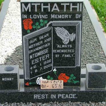MTHATHI Ntombise Ester 1936-2003