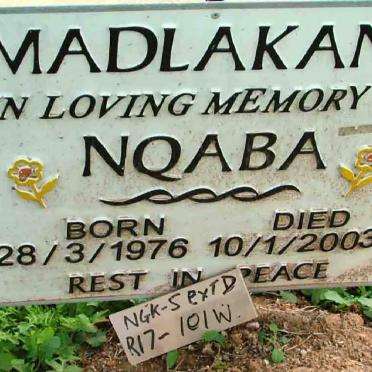 MADLAKANE Nqaba 1976-2003