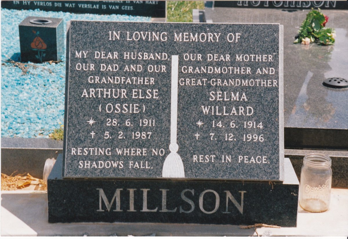 MILLSON Arthur Else 1911-1987 & Selma Willard 1914-1996