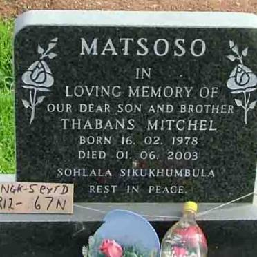 MATSOSO Thabans Mitchel 1978-2003