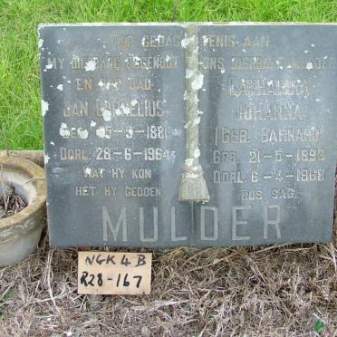 MULDER Jan Cornelius 1881-1964 &amp; Catharina Johanna BARNARD 1893-1968
