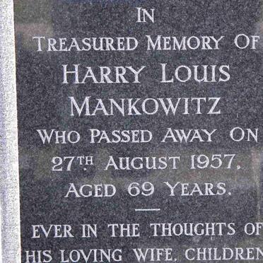 MANKOWITZ Harry Louis -1957