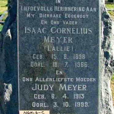 MEYER Isaac Cornelius 1898-1966 &amp; Judy 1913-1999
