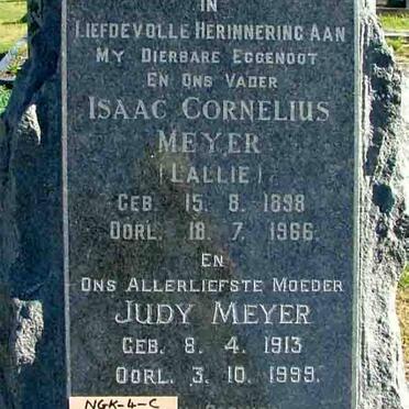 MEYER Isaac Cornelius 1898-1966 &amp; Judy 1913-1999