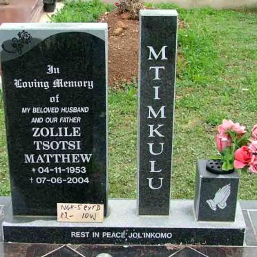MTIMKULU Zolile Tsotsi Matthew 1953-2004