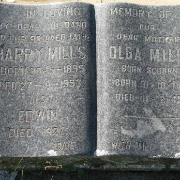 MILLS Harry 1895-1953 &amp; Olga SCHORN 1894-195? :: MILLS Edwin -1927