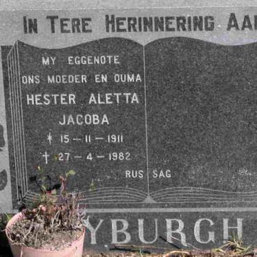 MYBURGH Hester Aletta Jacoba 1911-1982