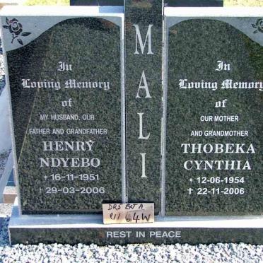 MALI Henry Ndyebo 1951-2006 &amp; Thobeka Cynthia 1954-2006