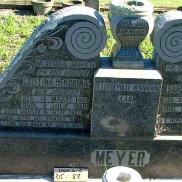 MEYER Sarel Jacobus 1904-1970 &amp; Christina Hendrina JOUBERT 1911-1959