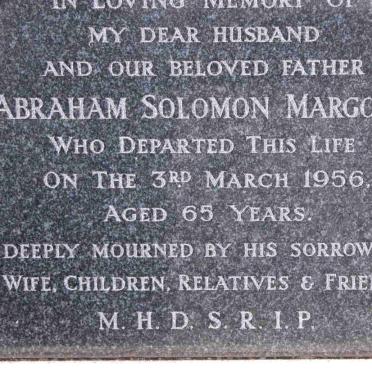 MARGOLIN Abraham Solomon -1956