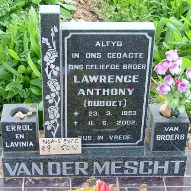 MESCHT Lawrence Anthony, van der 1953-2002