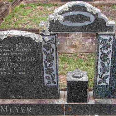 MEYER Magaritha Cecilia Adriana 1901-1962 :: MEYER Frans Ernest 1920-1958 &amp; Maria Magdalena 1921-1953