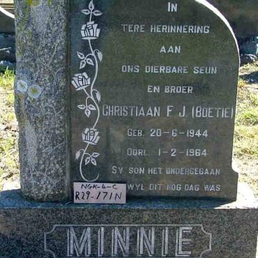 MINNIE Karel Johannes 1919-1979 &amp; Elsie Petronella 1918-1995 :: MINNIE Christiaan F.J. 1944-1964