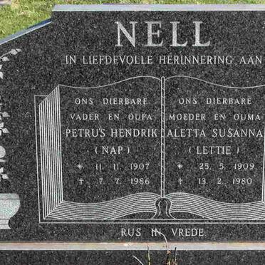 NELL Petrus Hendrik 1907-1986 &amp; Aletta Susanna 1909-1980