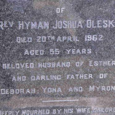 OLESKA Hyman Joshua -1962