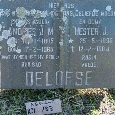 OELOFSE Andries J.M. 1885-1965 &amp; Hester J. 1898-1984
