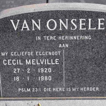 ONSELEN Cecil Melville, van 1920-1980