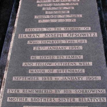 OFSOWITZ Haman Joseph -1956
